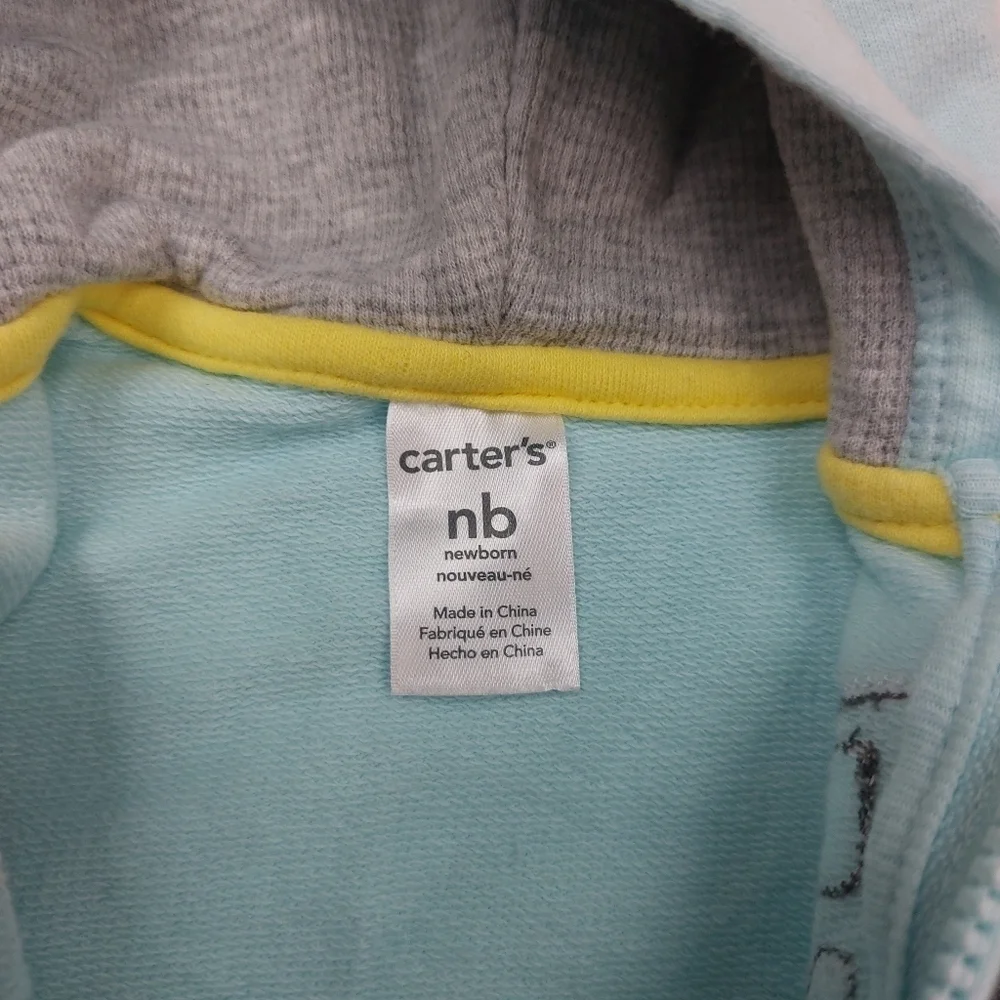 CARTER'S INFANT BOYS ZIP UP SURF HOODIE SIZE NEWBORN